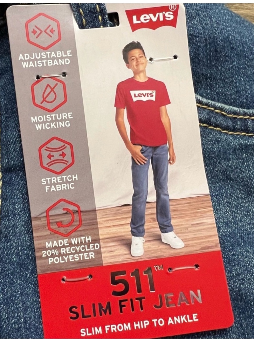 Levi's Performance 511 Slim Jeans Kids Size 14 NWT